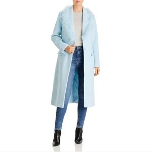 NWT AQUA FEATHER JACKET TRENCH lined COAT SIZE S icy blue $238
